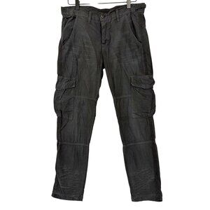 NSF Basquiat Multi Pocket Cargo Utility Pants Charcoal Gray Button Fly Size 26
